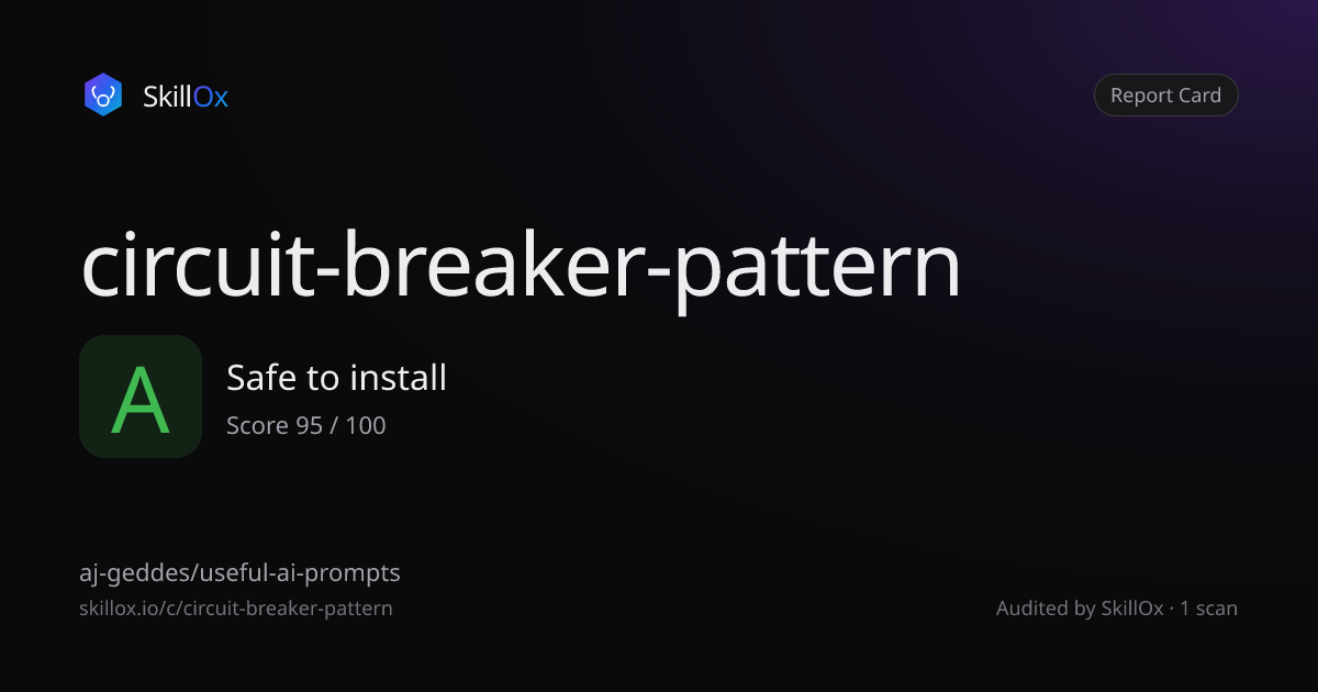 circuit-breaker-pattern — Grade A · SkillOx
