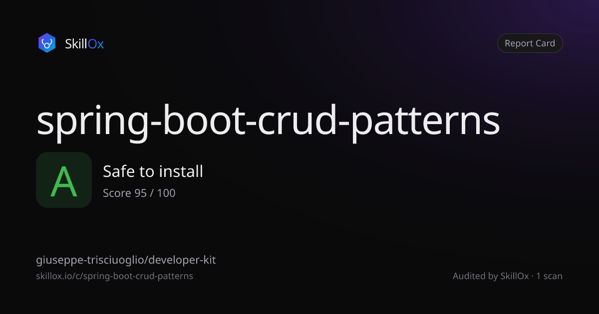 spring-boot-crud-patterns — Grade A · SkillOx